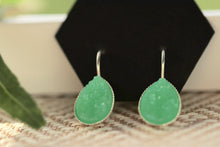 Spring Green Druzy Dangle Earrings