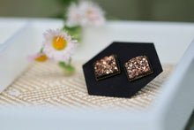 Taupe Square Druzy Studs