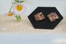 Taupe Square Druzy Studs