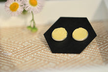 Yellow Druzy Round Studs