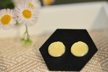 Yellow Druzy Round Studs