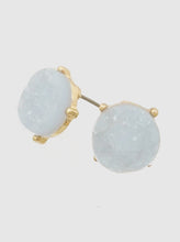 Blue Ice Stud Druzy Earrings