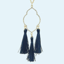 Navy and Gold Quatrefoil Necklace
