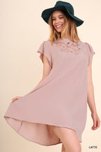 Short Sleeve Dress with Embroidered Detail and Back Keyhole