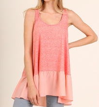 Coral Ruffle Tank