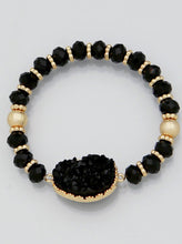 Gold and Black Druzy Bracelet