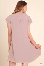 Short Sleeve Dress with Embroidered Detail and Back Keyhole