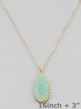 Mint Teardrop Druzy Necklace